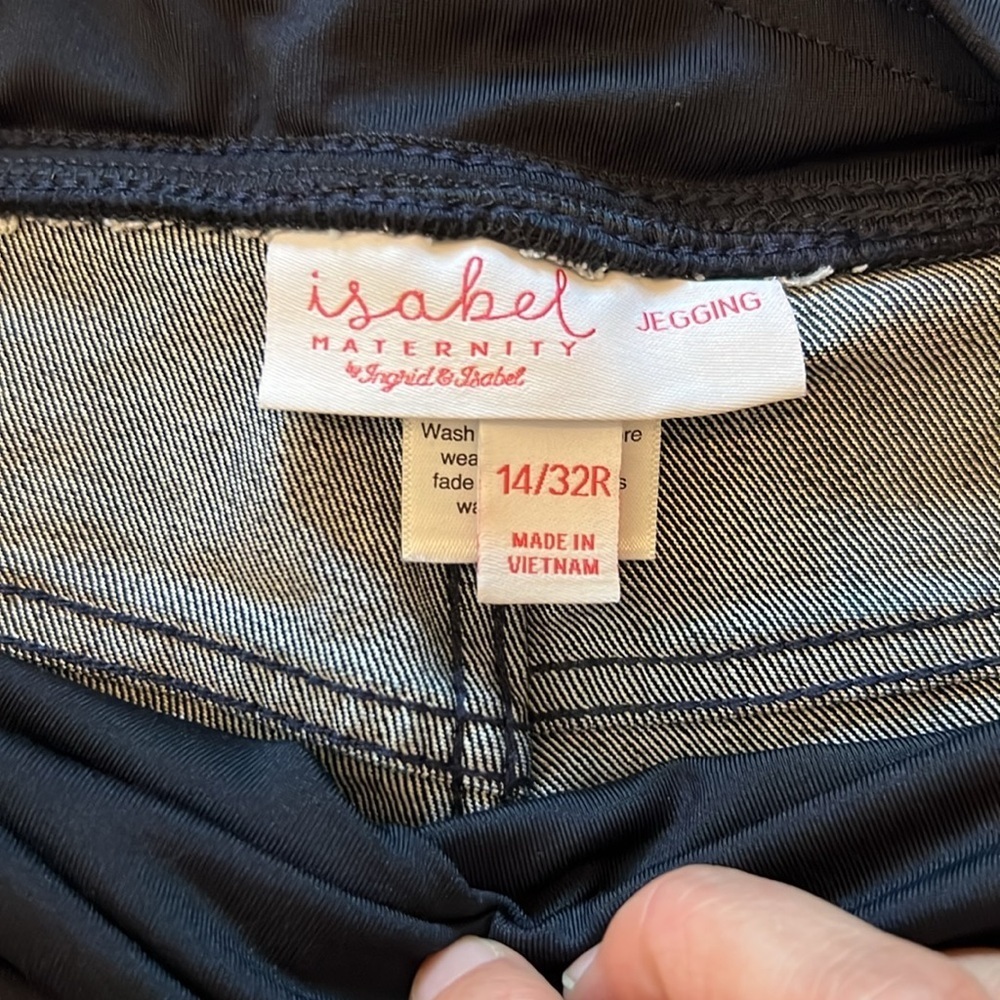 Isabel Maternity Dark Wash Pull On Jeggings Size 14 Over Belly - Picture 2 of 7